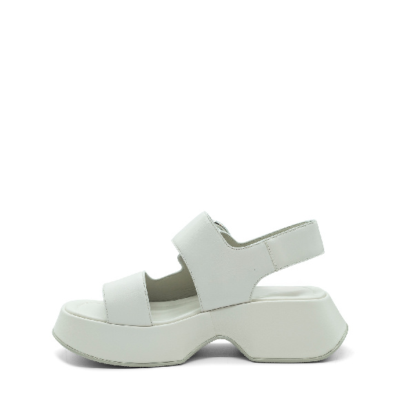 Mini Yoko sandalo fasce in morbida nappa di vitello panna