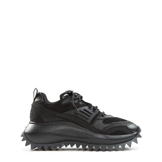D22 Running – Black lace-up shoe in nubuck/leather/mesh and suede  