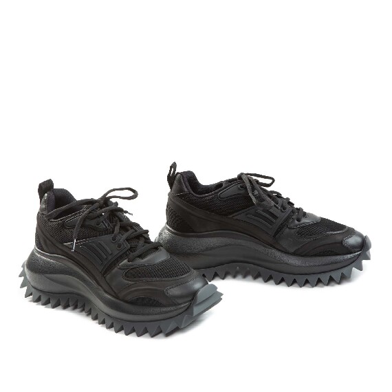 D22 Running – Black lace-up shoe in nubuck/leather/mesh and suede  