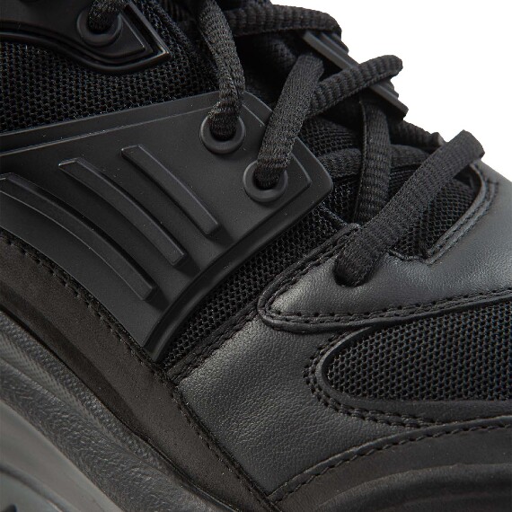 D22 Running – Black lace-up shoe in nubuck/leather/mesh and suede  