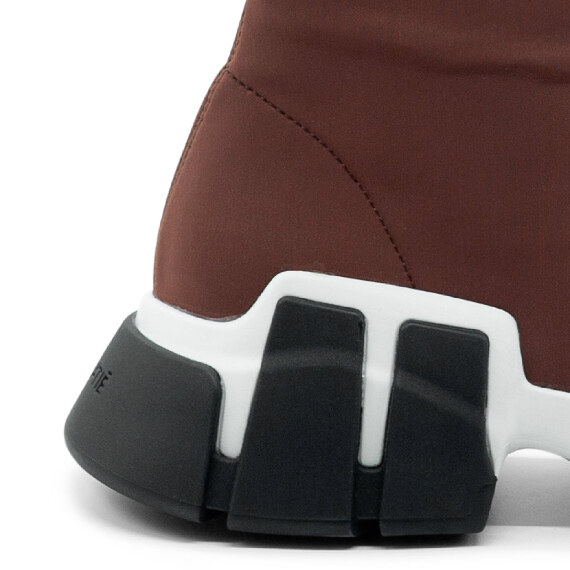 Mano tronchetto zip marrone bruciato