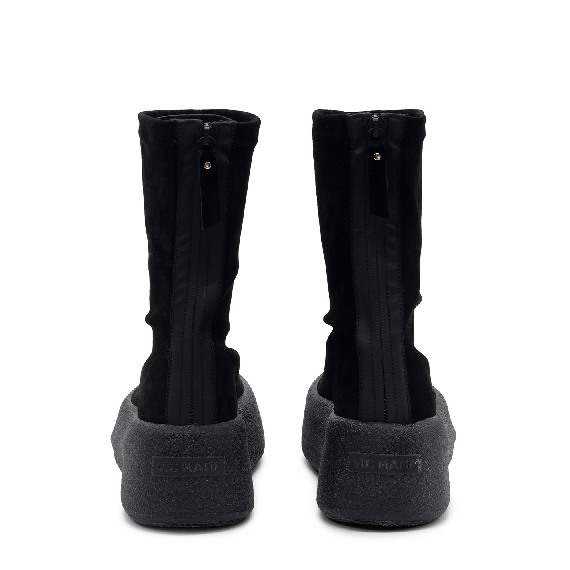 F04 Creepy – Black suede stretch ankle boot  