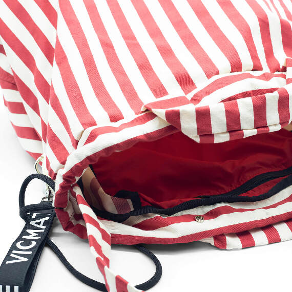 Penelope<br />Cream/red marine backpack bag