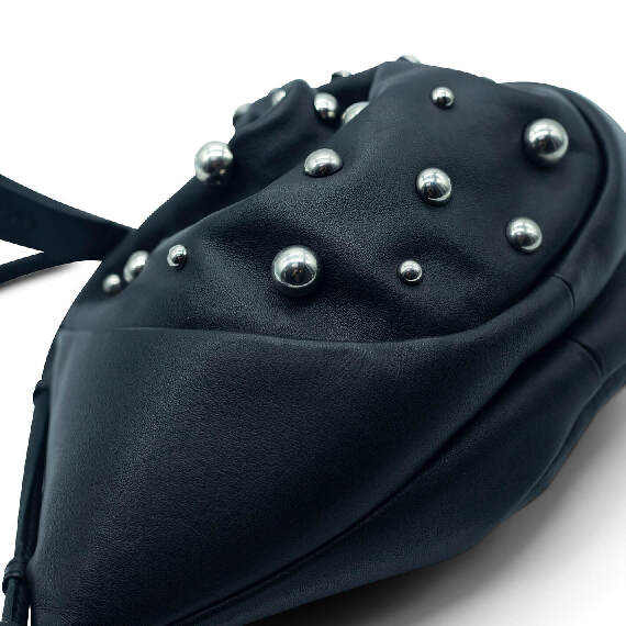 Olga<br />Black shoulder bag with studs