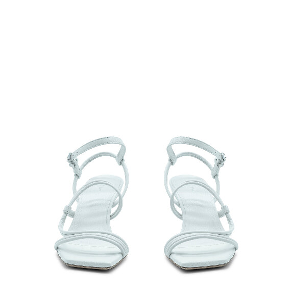 Swan open sandal asymmetrical white