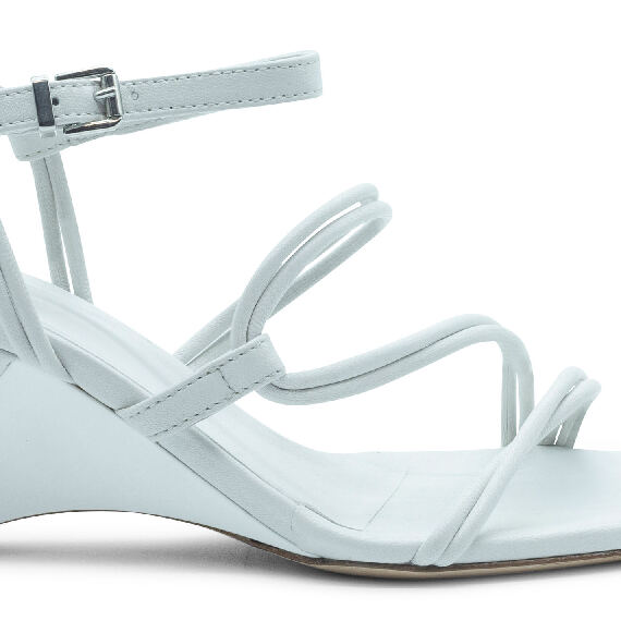 Swan open sandal asymmetrical white