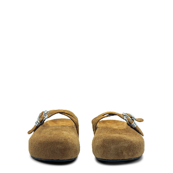 Klompen sabot in split calfskin leather