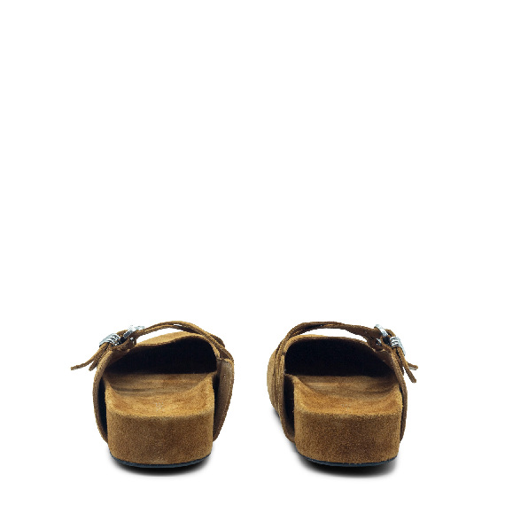 Klompen sabot in split calfskin leather