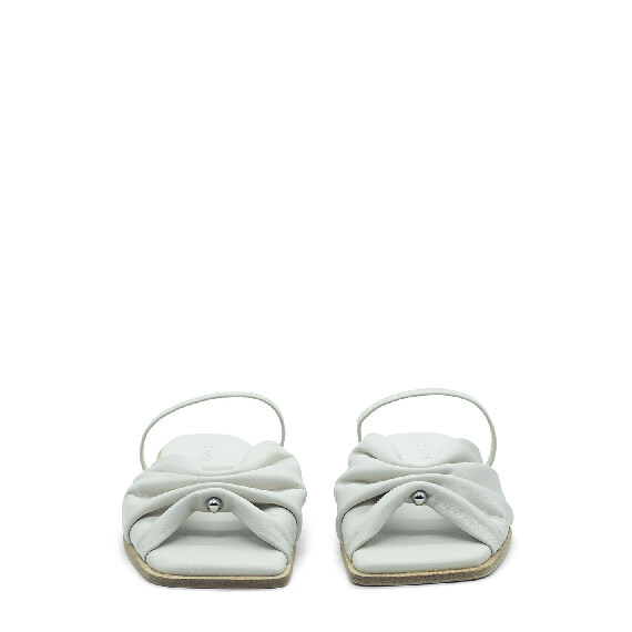 Square open cream piercing sandal