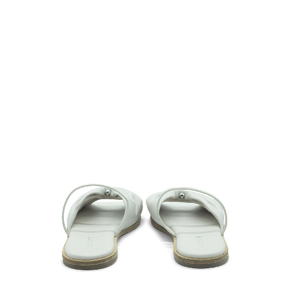Square open cream piercing sandal