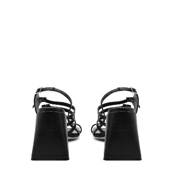 Ming open buckles black sandal