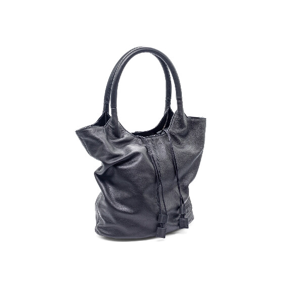 Dafne<br/>Black double-handle shopper  