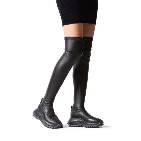 D22 Running-Cuissardes ecopelle stretch nera