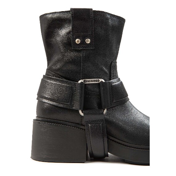 F06 Fray – Black gaucho ankle boot  
