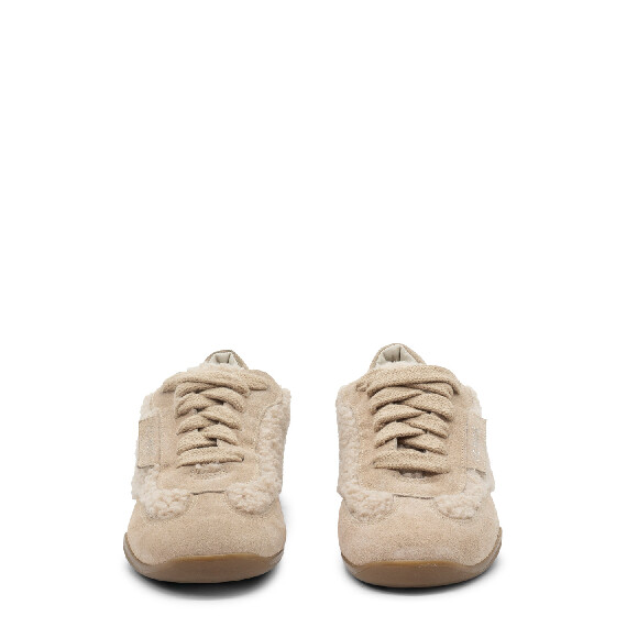 G32 Ondina-Laced faux fur shoe beige