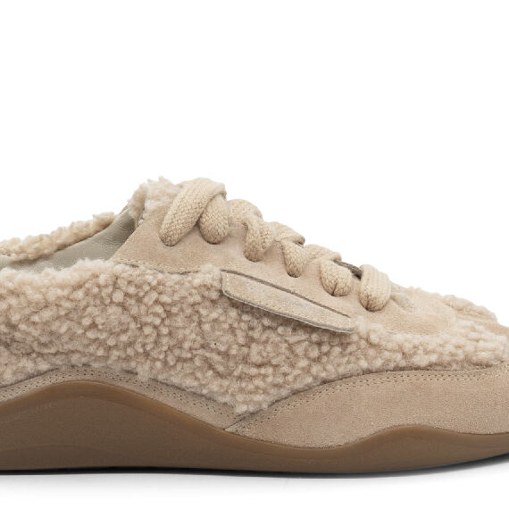G32 Ondina-Laced faux fur shoe beige