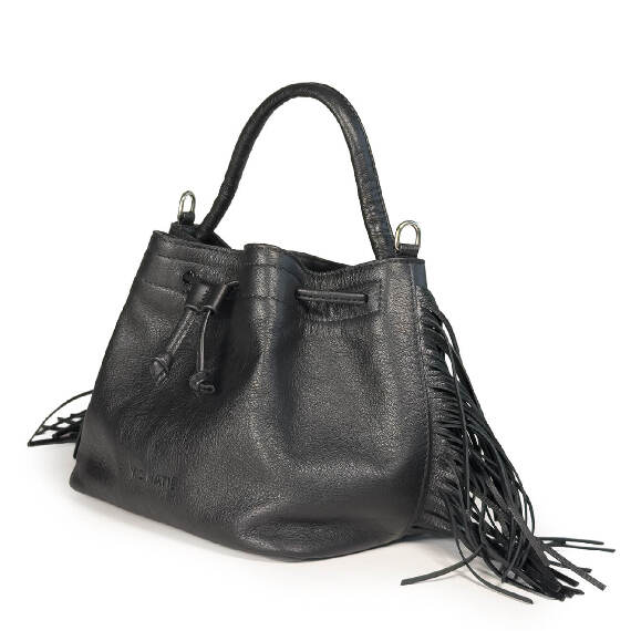 Naima<br>Soft leather bucket bag black