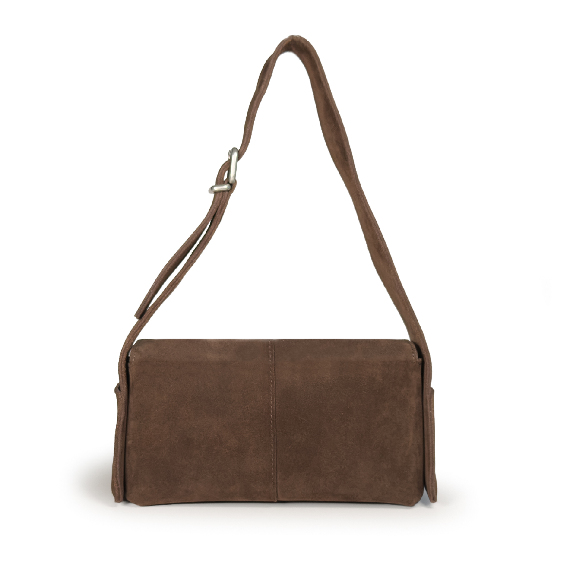 Virginia small<br>Baguette in soft brown split leather