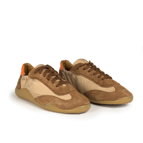G32_Ondina Sneaker low top-crosta/nylon  beige/crema/arancio