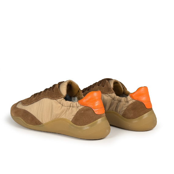 G32_Ondina Sneaker low top-crosta/nylon  beige/crema/arancio