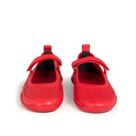 G32_Ondina<br>Perforated calfskin low-top ballerina red